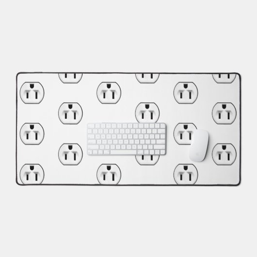 電気おもしろいコンセント電気工事士ギフトアイディア デスクマット (キーボード&マウス)