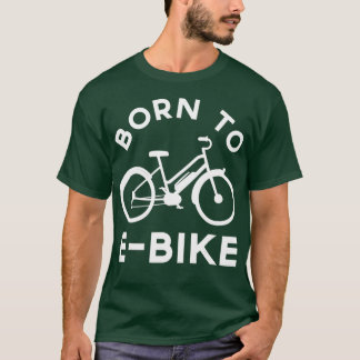 電気おもしろい自転車生まれデザイン Tシャツ