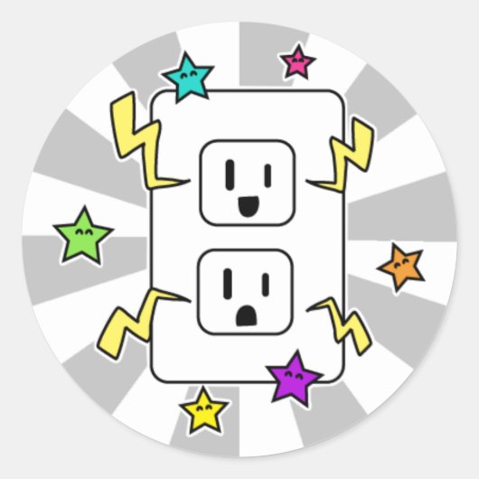 電気かわいこちゃん ラウンドシール (正面)