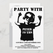 電気がついた少年の誕生日パーティー招待カード 招待状 (正面/裏面)