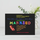 電気だ!ネオンサイン結婚式招待状 招待状 (スタンド正面)