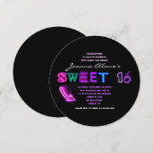 電気だ！ネオンサインSweet sixteen招待状 招待状 (正面/裏面)
