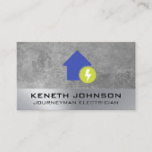 電気とホームアイコン |テクスチャの背景 名刺 (正面)