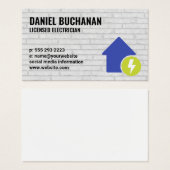 電気とホームアイコン |レンガの壁 (正面&裏面)