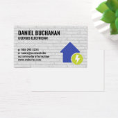 電気とホームアイコン |レンガの壁 (デスク)