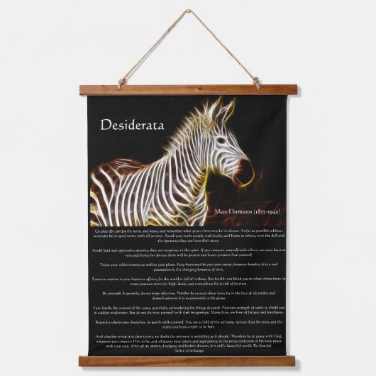 電気のとストライプのロマンチックな詩のゼブラ 吊り下げ型タペストリー (正面)