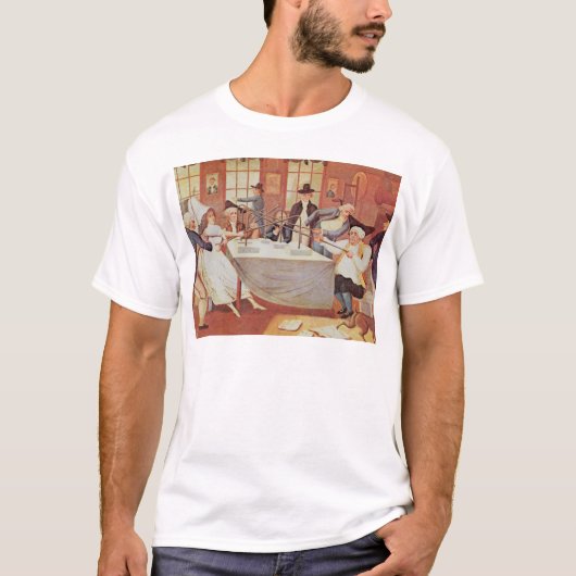 電気のベンジャミン・フランクリンの実験 Tシャツ (正面)