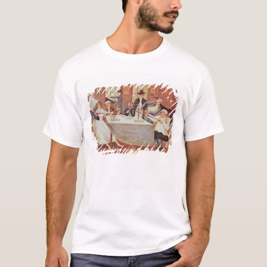 電気のベンジャミン・フランクリンの実験 Tシャツ (正面)