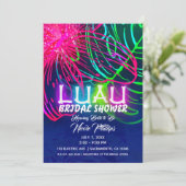 電気のワイキキトロピカルナイトネオンブライダルシャワー 招待状 (スタンド正面)