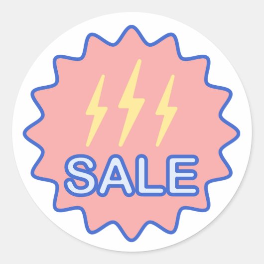 電気の力のサインで販売 ラウンドシール (正面)