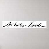 電気の天才ニコラテスラの署名 ポスター (正面)