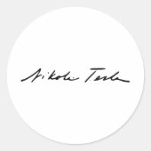 電気の天才ニコラテスラの署名 ラウンドシール (正面)