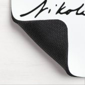 電気の天才ニコラ・テスラの署名 マウスパッド (コーナー)