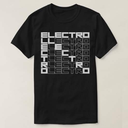 電気はっきりした文字デザイン Tシャツ (デザイン正面)
