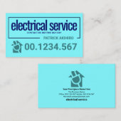 電気はっきりした青枠電気事業 名刺 (正面/裏面)