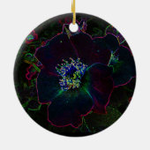 電気ばら色のクリスマス セラミックオーナメント (裏面)
