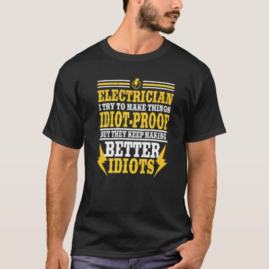 電気を使って物を電気の上に置く Tシャツ (正面)
