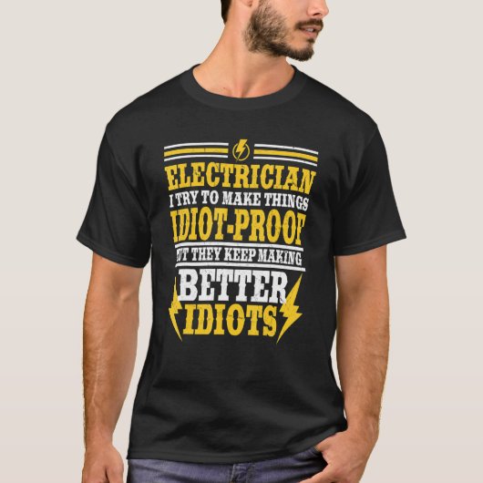 電気を使って物を電気の上に置く Tシャツ (正面)