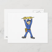 電気を保持する漫画の電気技師稲妻 ポストカード (正面/裏面)