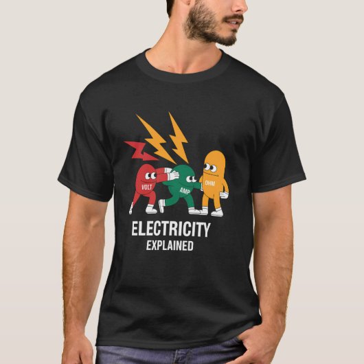 電気を楽しく解説 電気技師 エル Tシャツ (正面)