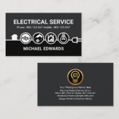 電気アイコン電源ライン充電 名刺 (正面/裏面)