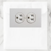 電気アウトレットプラグイン 長方形シール (バッグ)