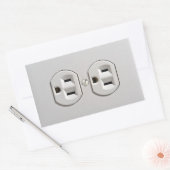 電気アウトレットプラグイン 長方形シール (封筒)