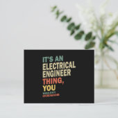 電気エンジニアの仕事のタイトルギフト ポストカード (スタンド正面)