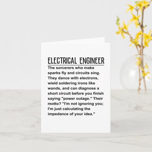 電気エンジニア カード (黄色い花)