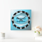 電気エンジニア スクエア壁時計 (ホーム)