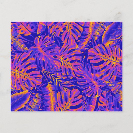 電気オレンジ色の熱帯葉が日付を保存 (裏面)