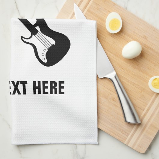 電気カスタムギター付きキッチンタオルデザイン キッチンタオル (四つ折り)