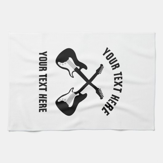 電気カスタムギター付きキッチンタオルデザイン キッチンタオル (横)