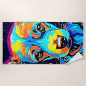 電気カラーポップ・アートのキニーアート ビーチタオル (正面)