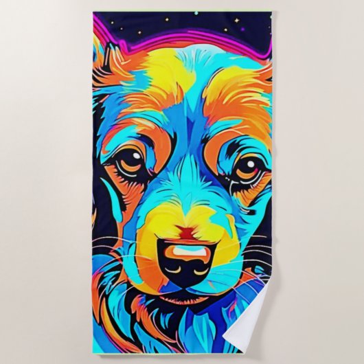 電気カラーポップ・アートのキニーアート ビーチタオル (正面)