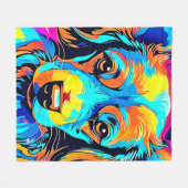 電気カラーポップ・アートのキニーアート フリースブランケット (正面(横))