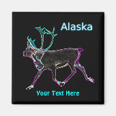 電気カリブー – アラスカ マグネット (正面)