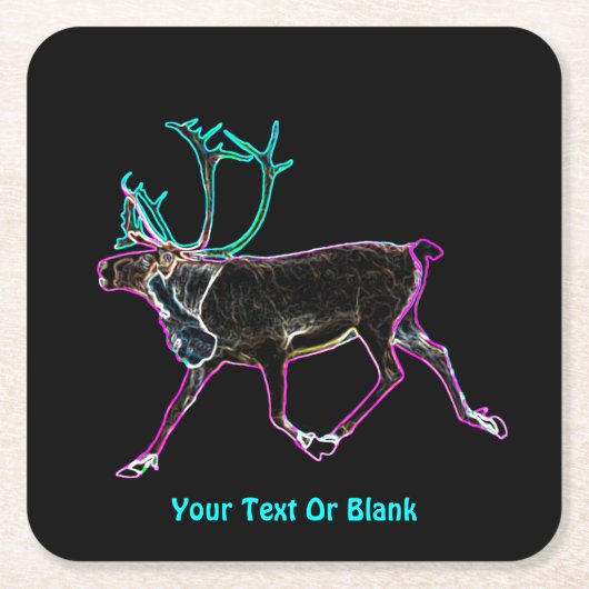 電気カリブー スクエアペーパーコースター (正面)