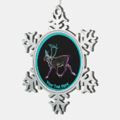 電気カリブー スノーフレークピューターオーナメント (右)