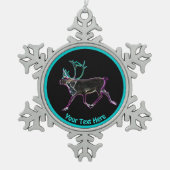 電気カリブー スノーフレークピューターオーナメント (正面)