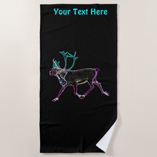 電気カリブー ビーチタオル (正面)