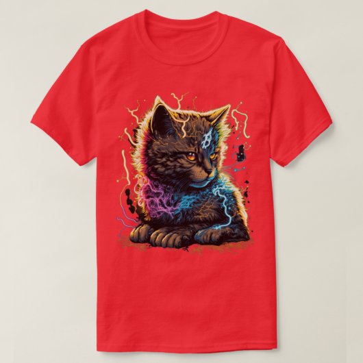 電気キャットパワーデザイン1 Tシャツ (デザイン正面)