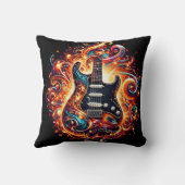 電気ギターが炎のように発火する クッション (裏面)