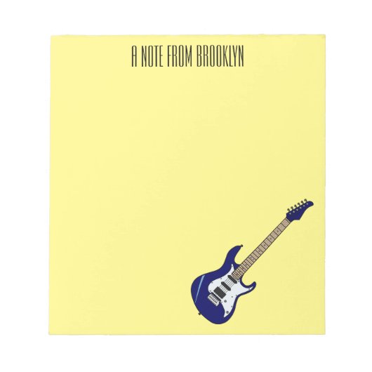 電気ギターの漫画イラスト ノートパッド (正面)