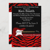 電気ギター 赤い誕生日招待状 #3 招待状 (正面/裏面)