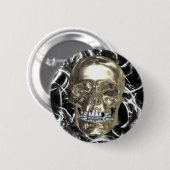 電気クロムスカルボタン 缶バッジ (正面&裏面)