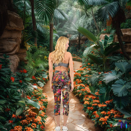 電気グラフィティキャンバス – はっきりしたとエネルギッシュ カプリレギンス