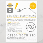 電気ケーブル, 電気工事の広告 チラシ (正面)