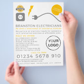 電気ケーブル, 電気工事の広告 チラシ (手)