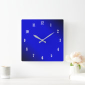 電気コバルトブルーの白は柱時計に番号を付けます スクエア壁時計 (ホーム)